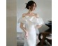 French simple one-line fishtail wedding dress