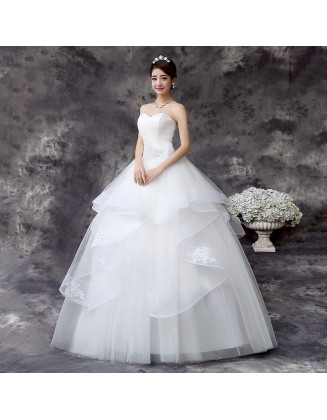 Korean one shoulder wedding dress