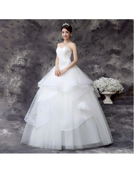 Korean one shoulder wedding dress